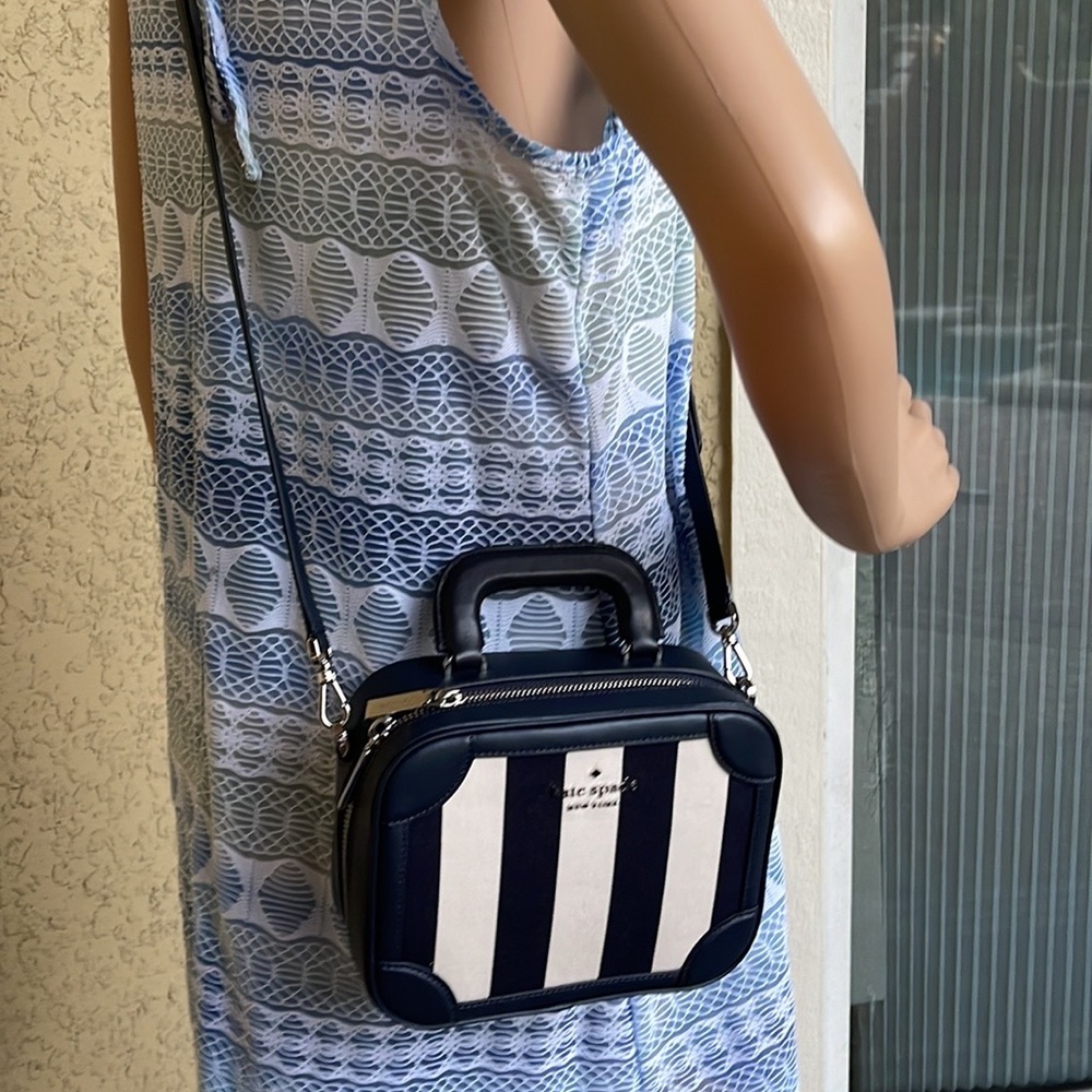 Kate Spade Traveler Trunk Crossbody Bag Blazer Blue Multi - Picture 15 of 16